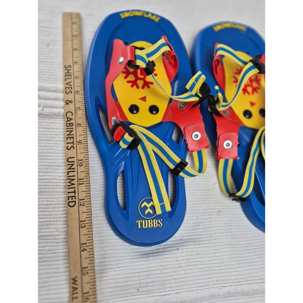 Tubbs Snowflake Kids Snowshoes Blue Red Yellow Adjustable Straps‎ 13.5 Inch